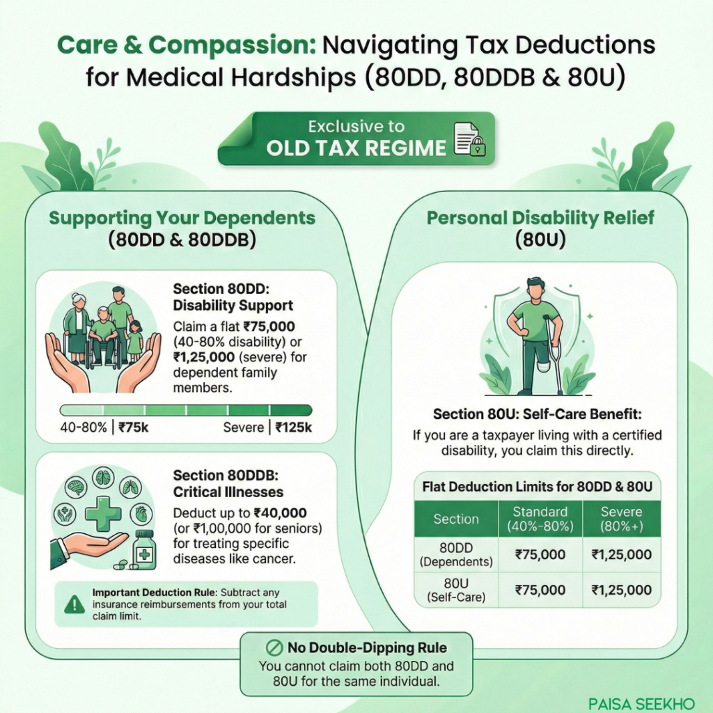 What Are the "Care & Compassion" Income Tax Deductions? (Sections 80DD, 80DDB & 80U)