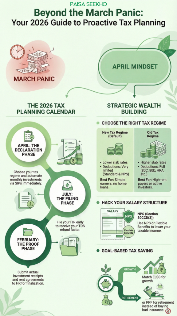 Don't buy bad policies in March! Read our guide to tax planning in India. Choose between the two tax regimes restructure salary & grow wealth.
