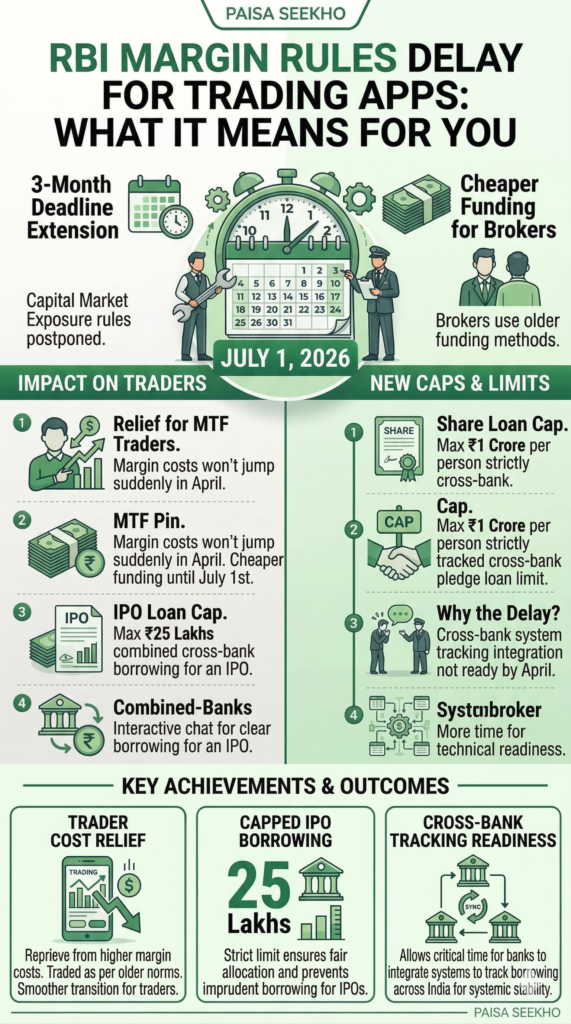 RBI Margin Rules Delay gives trading platforms more time to comply with the new rules, so that investors in India can be protected.