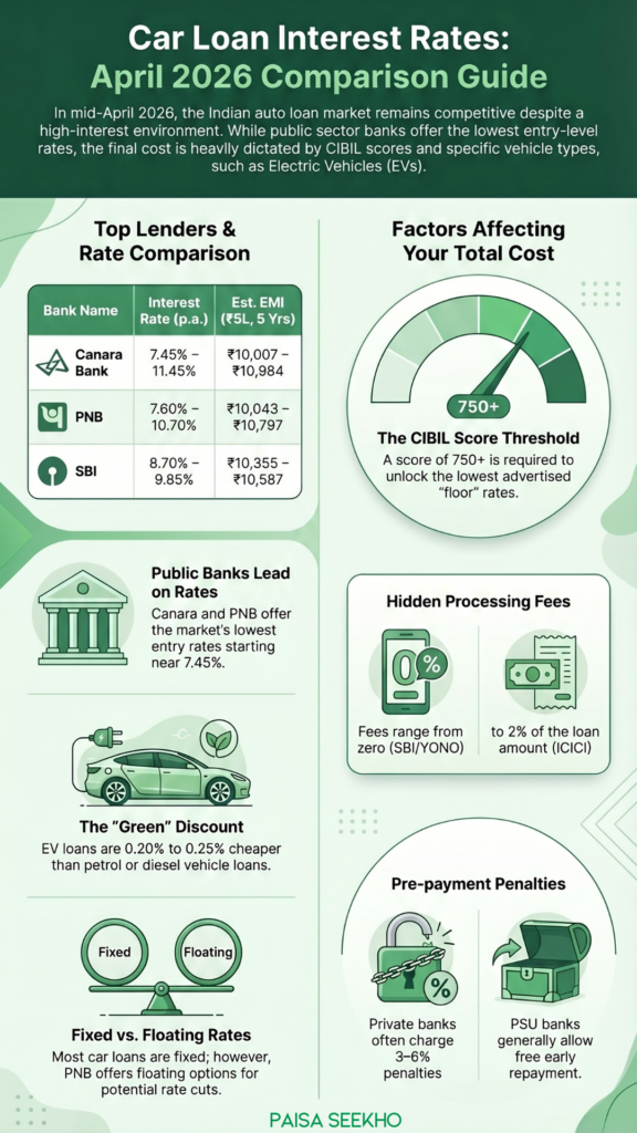 Find out the best Car Loans Interest Rates before you go ahead and book your dream car. Which banks are offering the lowest interest rates?