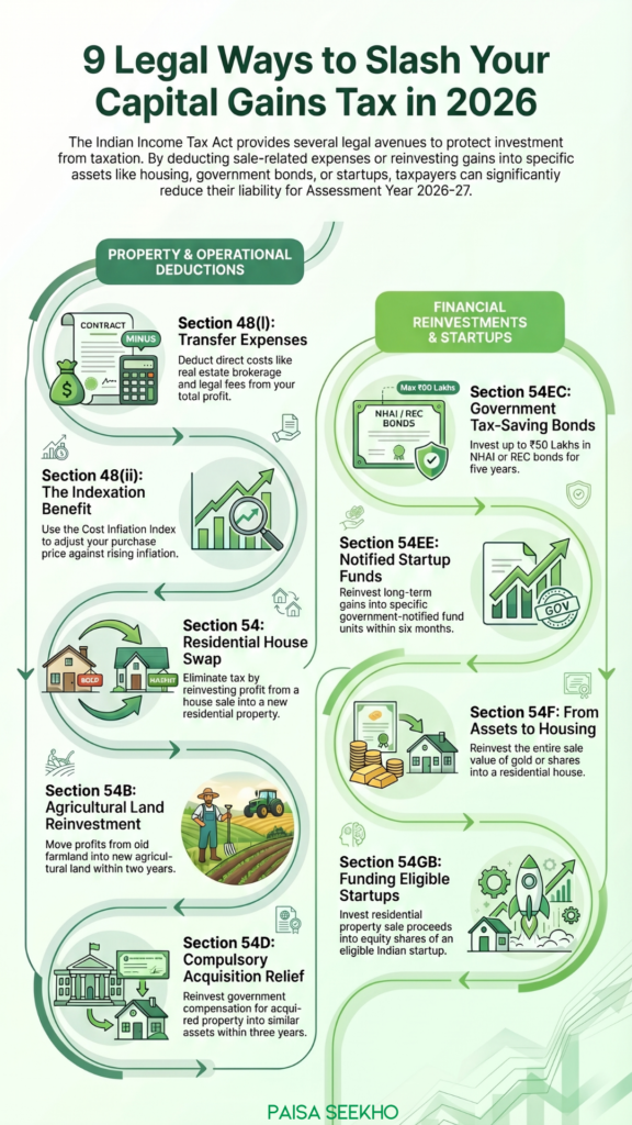 Are you wondering how to reduce capital gains tax in 2026? Here are the 9 deductions every salaried person should know this year!