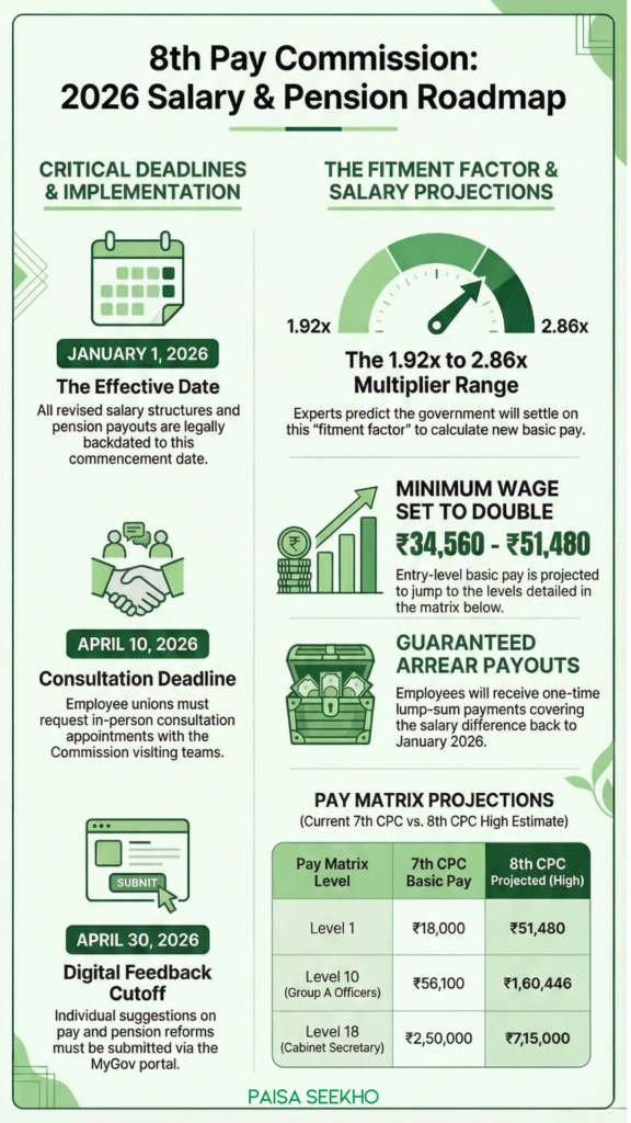 8th Pay Commission Updates: Find out what the fitment factors mean, salary hikes, how arrears are calculated and more.