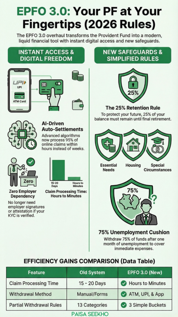 The new EPFO 3.0 PF Withdrawal Rules allow you to withdraw part of your PF from an ATM or through UPI. Learn about these changes and more!