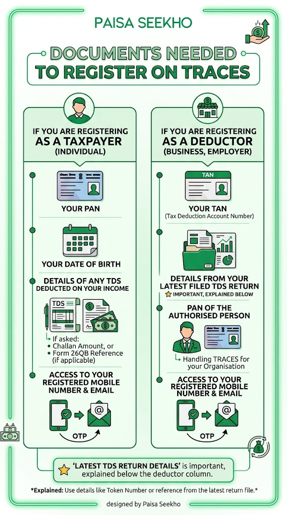 Here is a simple, step-by-step guide on how to register on TRACES, both as a taxpayer and deductor, the documents needed and common problems.